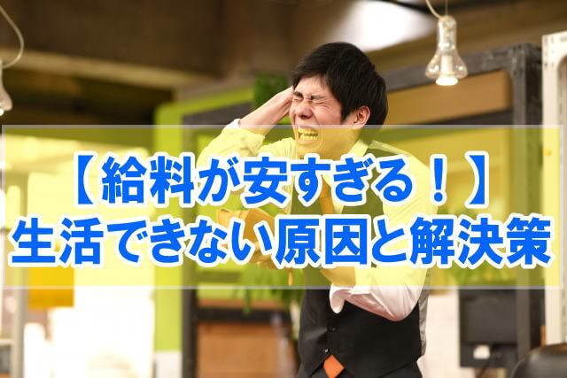 給料安すぎて生活できない！という人の原因は２つ【解決策は転職する事】
